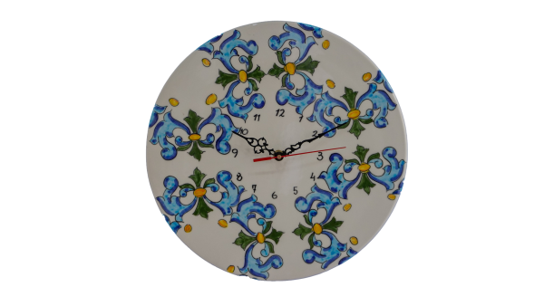 orologio a disco da parete in ceramica